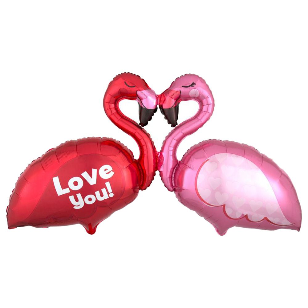 Valentines Love Flamingos Specialty Giant Foil Balloon