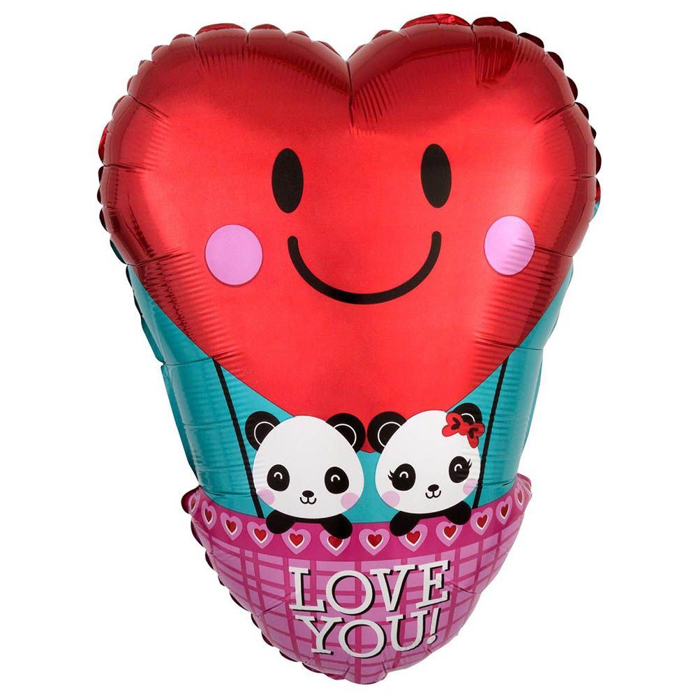 Valentines Panda Love Junior Shape Balloon 33 x 43cm