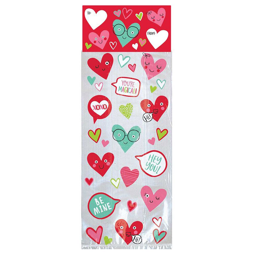 Valentines Heart Face Treat Bag 20Pcs