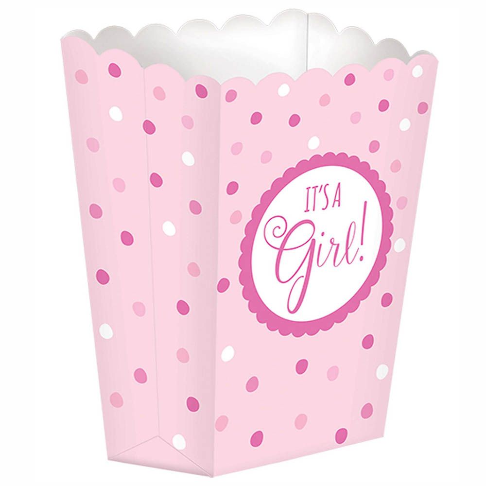 Amscan - Baby Shower Pink Paper Popcorn Boxes 20pcs