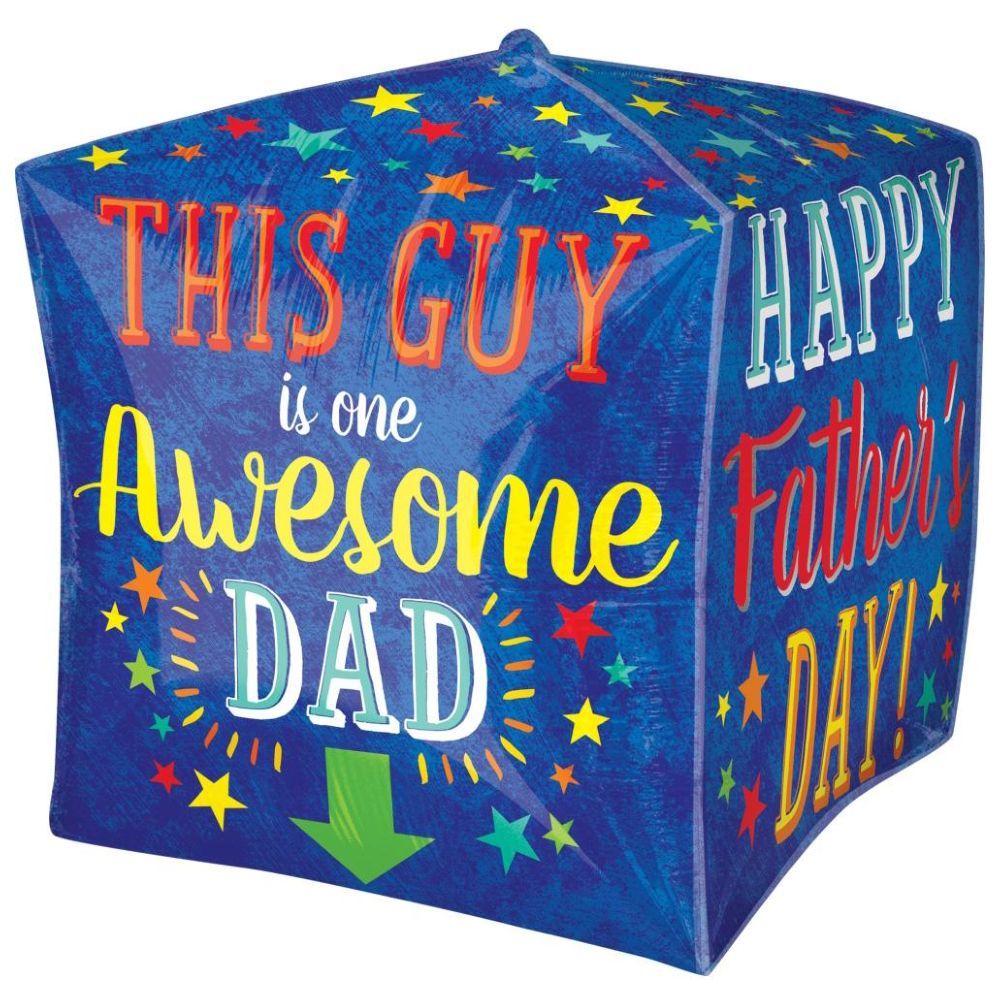 Party Centre - Awesome Dad Ultra Shape Cubez Foil Balloon 38cm