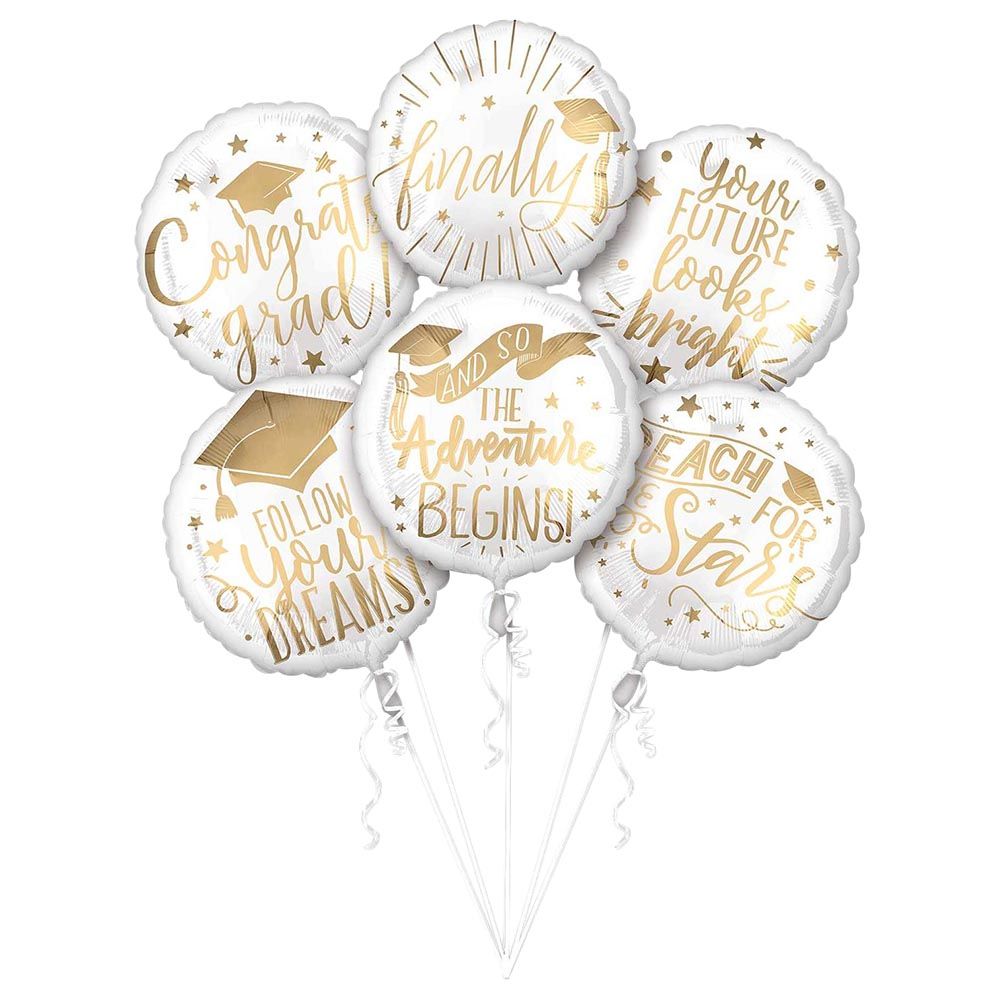 Party Centre - Graduation Message Balloon Bouquet 6pcs