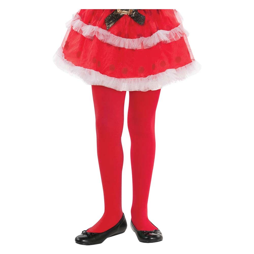 Kids Striped Tights - Red