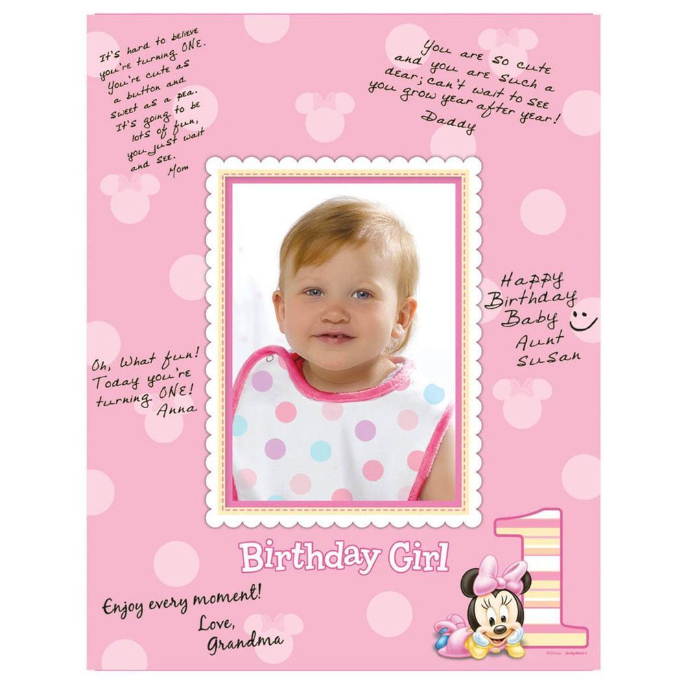 Minnie Mouse 1st Birthday Autograph Matte