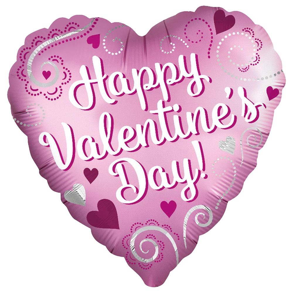 Happy Valentine's Day Satin Foil Balloon 45cm