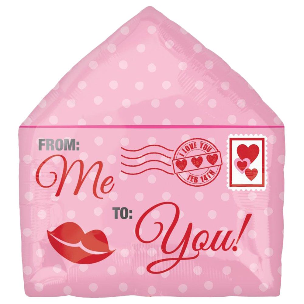 Valentines Love Letter Junior Shape Foil Balloon - Pink