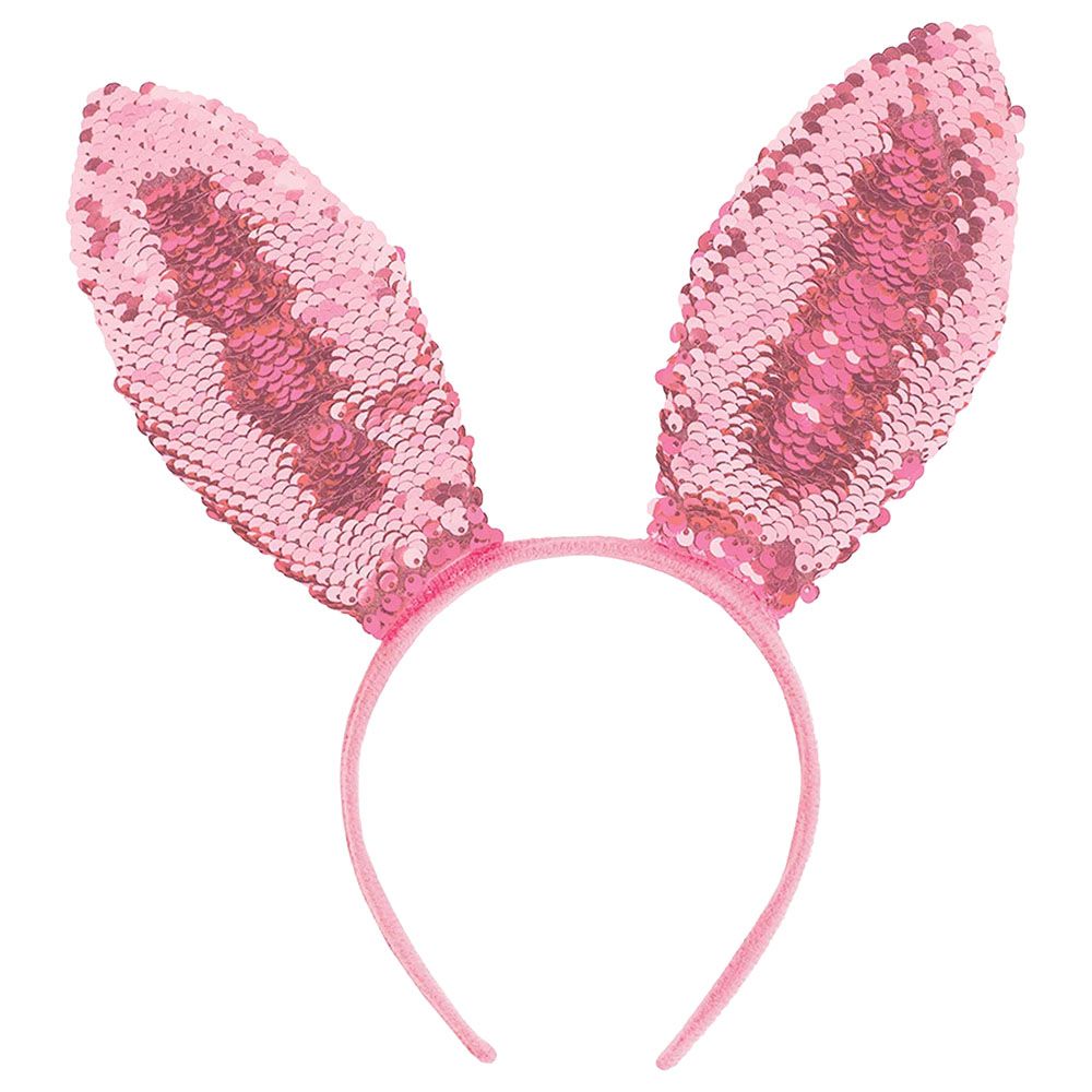 Party Centre - Bunny Sequined Ears - Pink