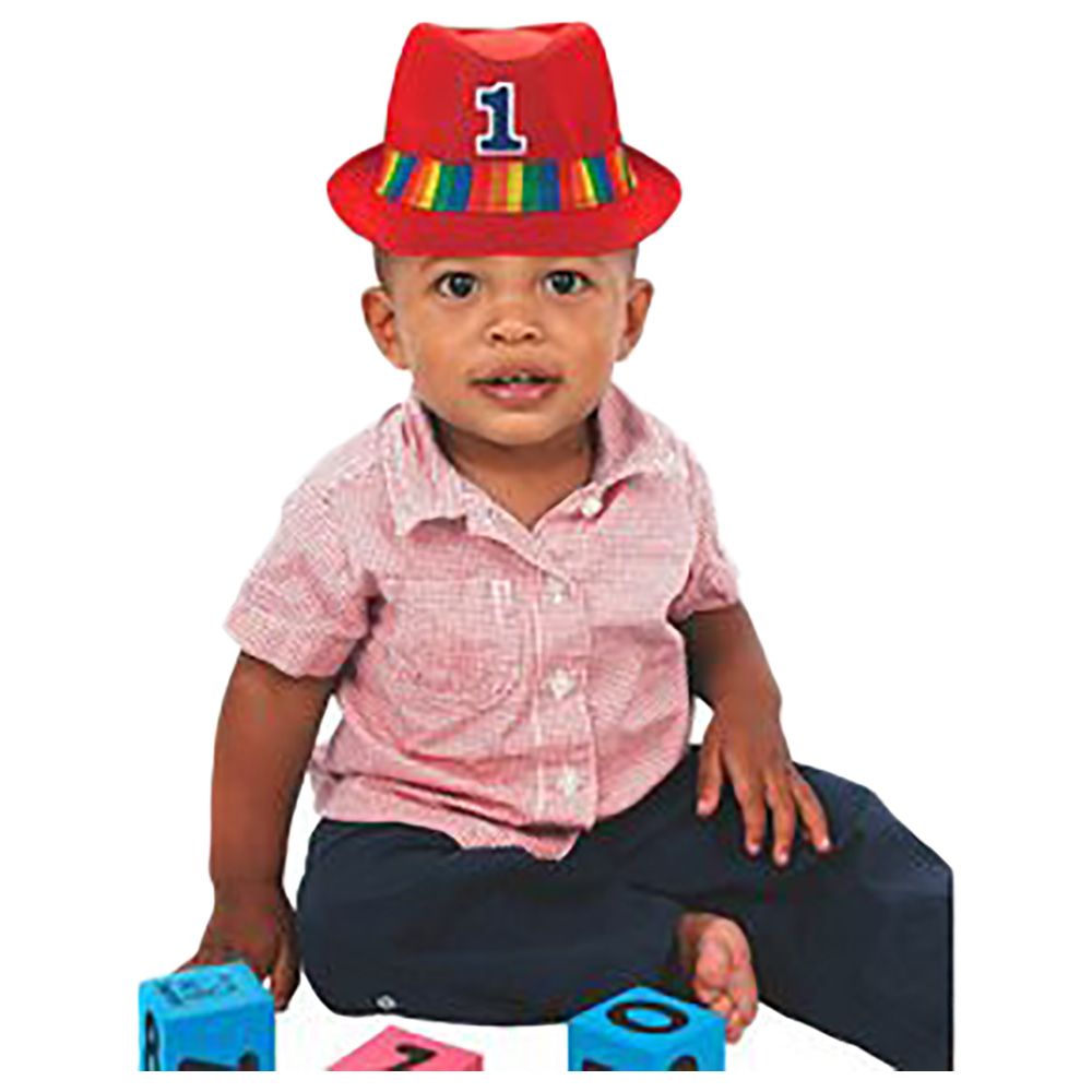 1st Birthday Rainbow Fedora Hat