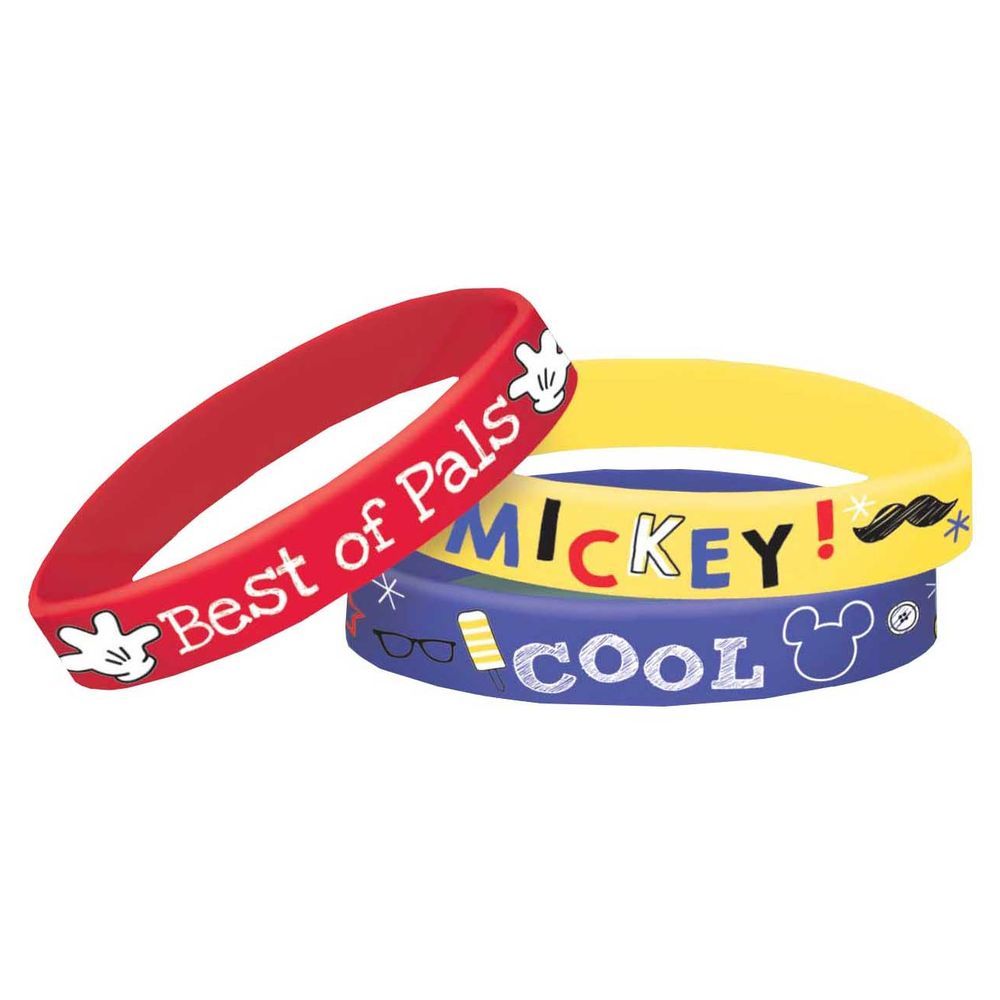 Mickey On The Go Rubber Bracelets 6pcs