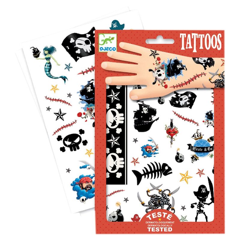 Djeco - Pirate Tattoos Pack of 2 Sheets