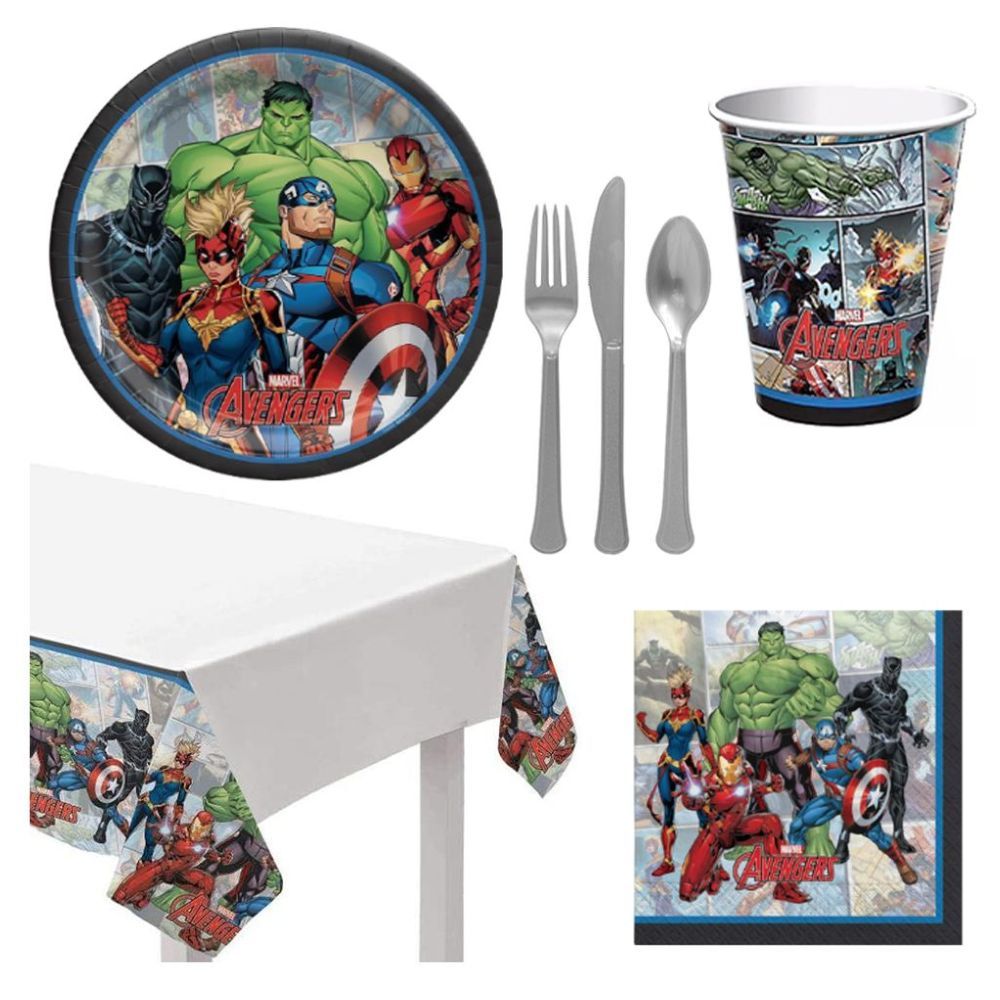 Party Centre - Avengers Tableware Party Supplies for 8 Guests