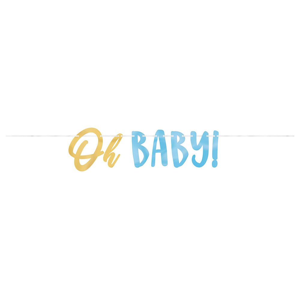 Party Center - Oh Baby Boy Tableware Supplies For 8 Guests