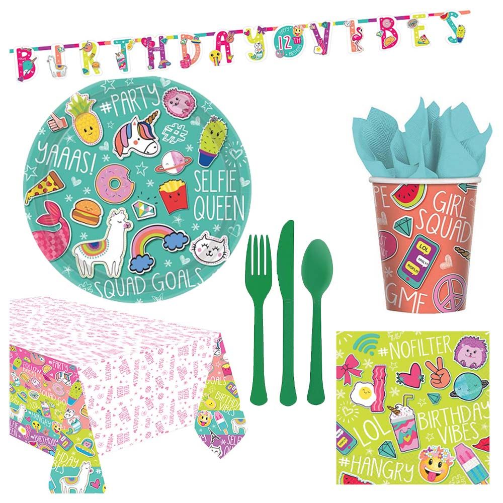 Party Center - Selfie Tableware Supplies For 8 Guests