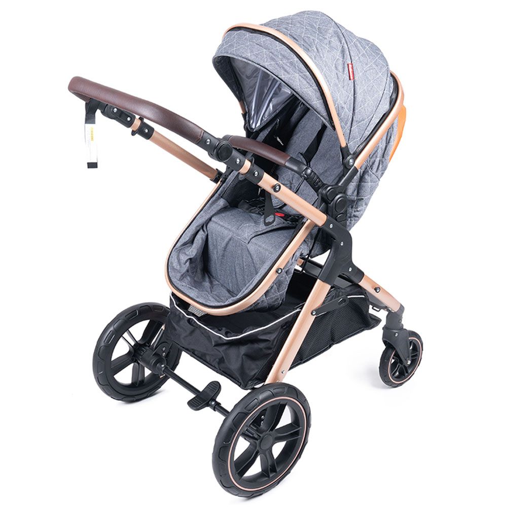 Belecoo - Fold-To-Half Luxury 3-In-1 Travel System - Grey