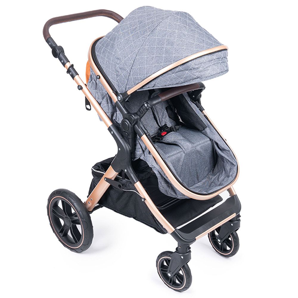 Belecoo - Fold-To-Half Luxury 3-In-1 Travel System - Grey