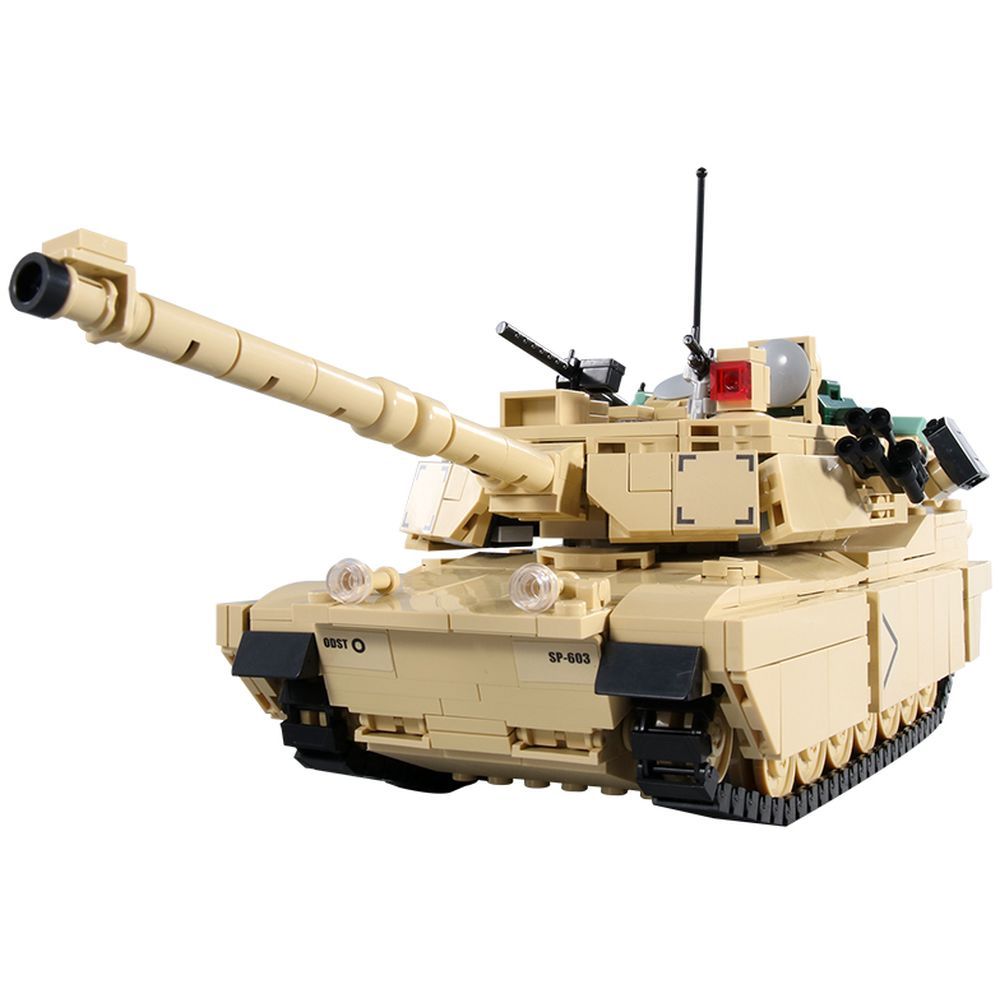 Sembo 0100 - Abrams  M1A2 - Battle Tank -1052Pcs - Desert Yellow