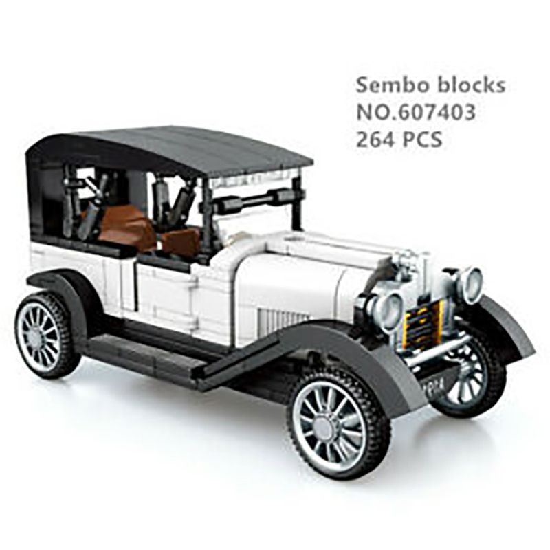 Sembo - Classic Passion Car Building Blocks - 264 Pcs - White