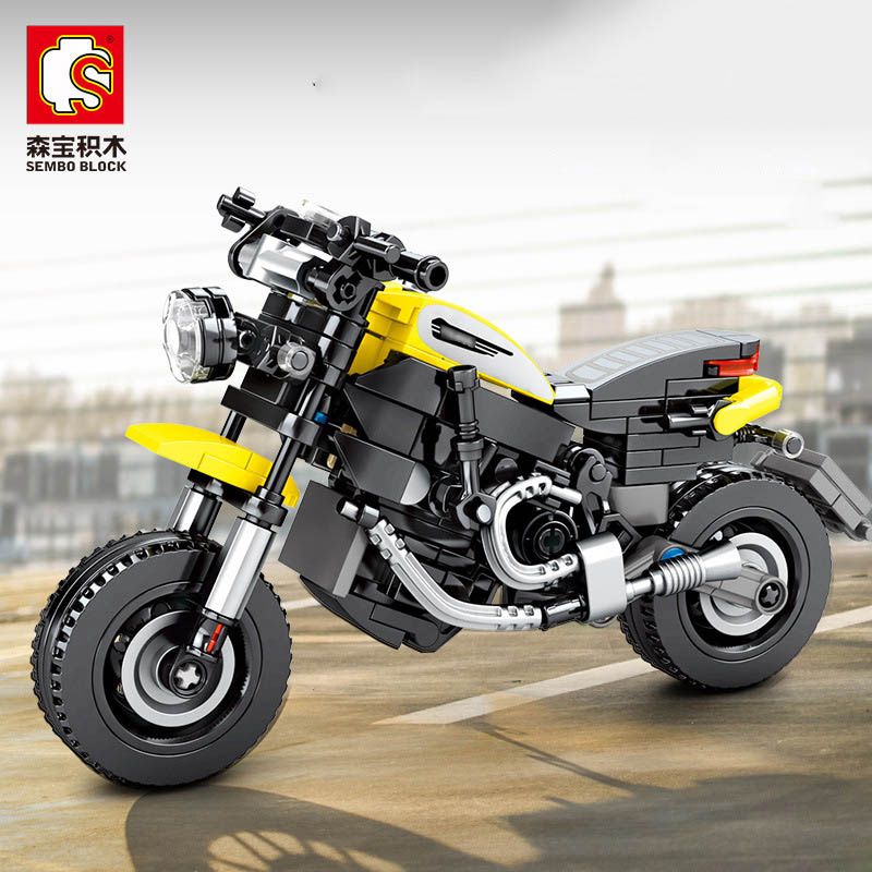 Sembo - Scrambler Scooter Building Blocks - 270 Pcs - Yellow