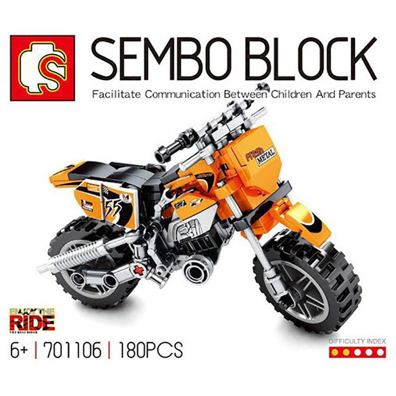 Sembo - Finger Scooter Building Blocks - 180 Pcs - Yellow