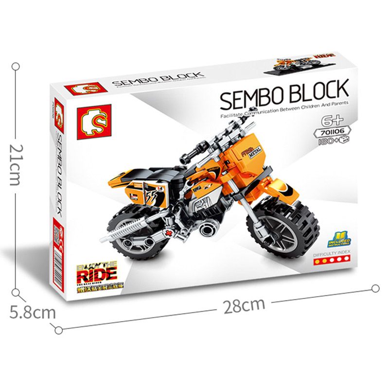 Sembo - Finger Scooter Building Blocks - 180 Pcs - Yellow