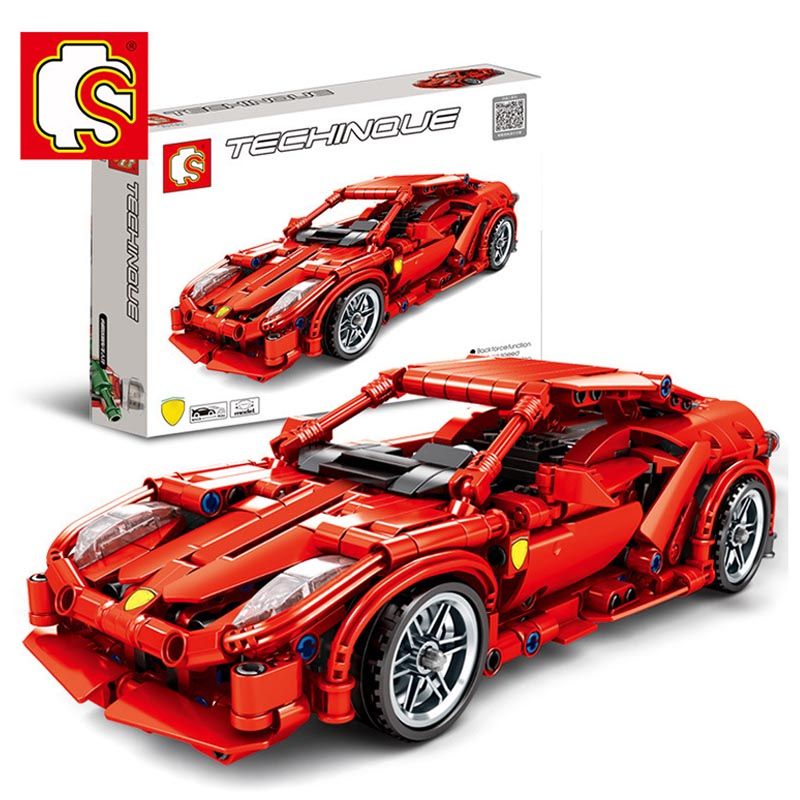 Sembo - Frr458 Car Building Blocks - 603+ Pcs - Red