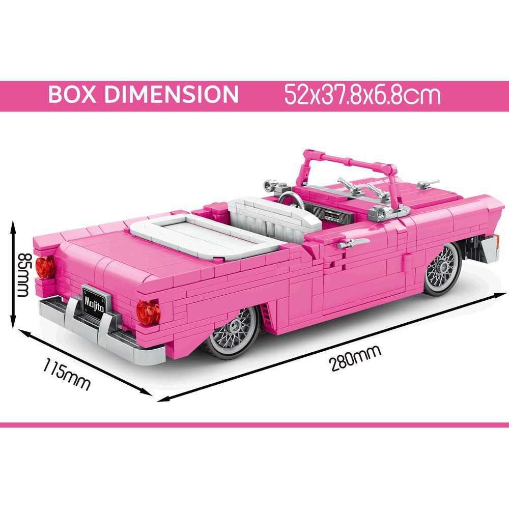 Sembo 8404 - Jay Chou Car Building Blocks - 742 Pcs - Pink