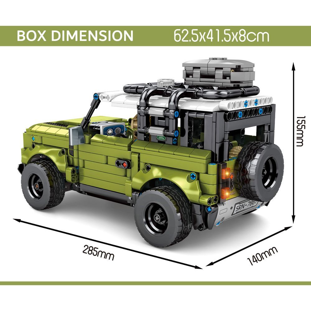 Sembo 8605 - Jungle Rover Car Building Blocks - 1286Pcs -Green