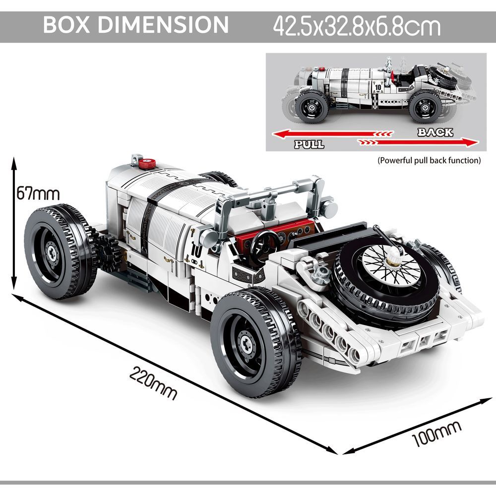 Sembo 8150 - Frenzy Sskl Car Building Blocks - 492 Pcs - White