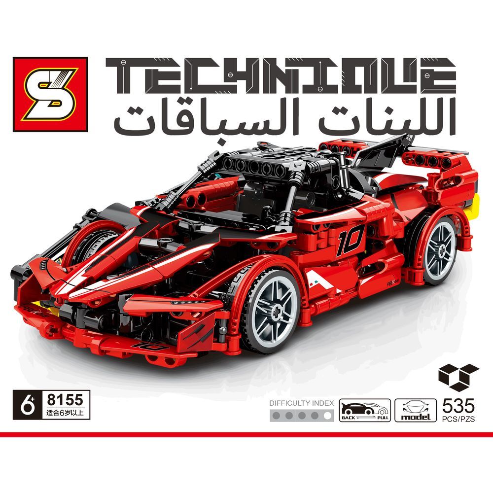 Sembo 8155 - Fxxk Car Building Blocks - 535 Pcs - Red