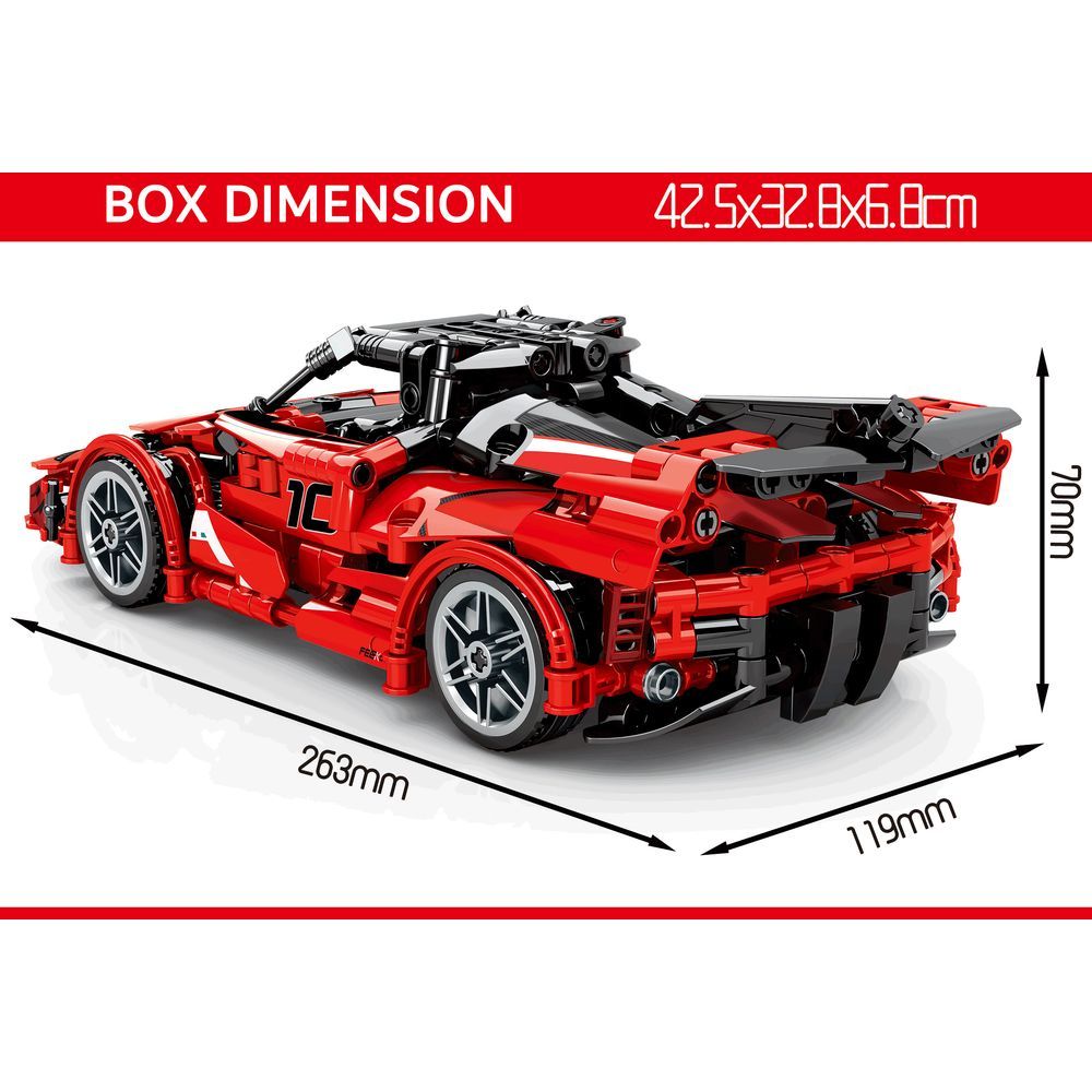 Sembo 8155 - Fxxk Car Building Blocks - 535 Pcs - Red