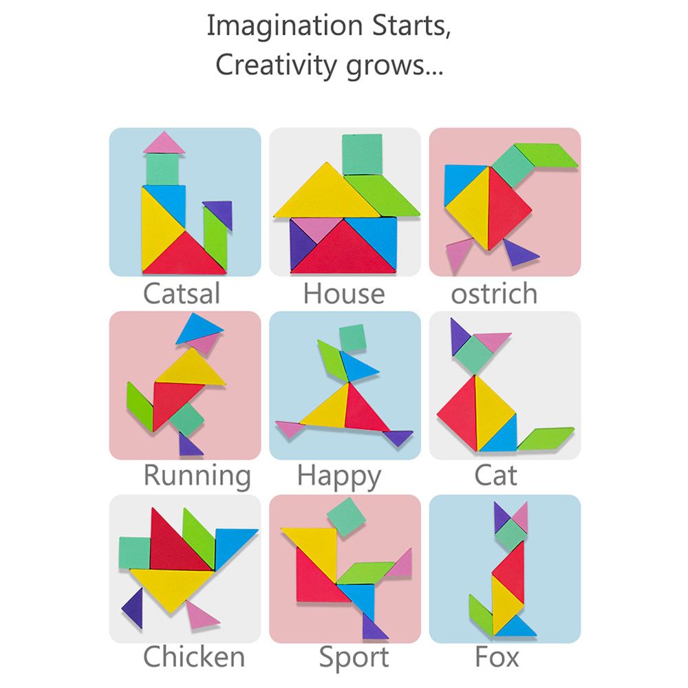 Uniqoo - Magnetic Tangram Educational Toys 7Pcs-Set