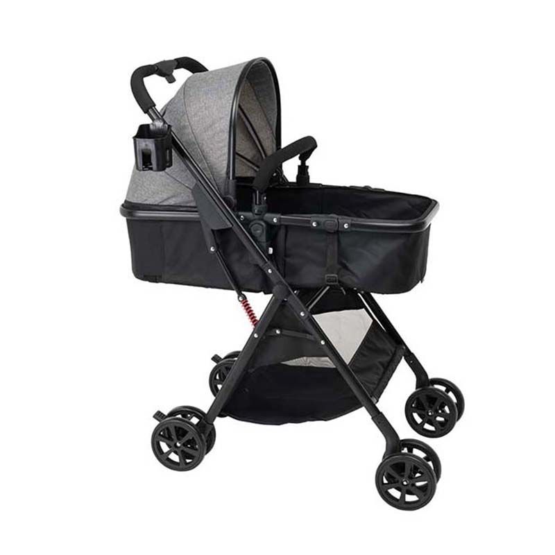 Uniqoo - 5 Portable Pram W/ Diaper Bag - Grey