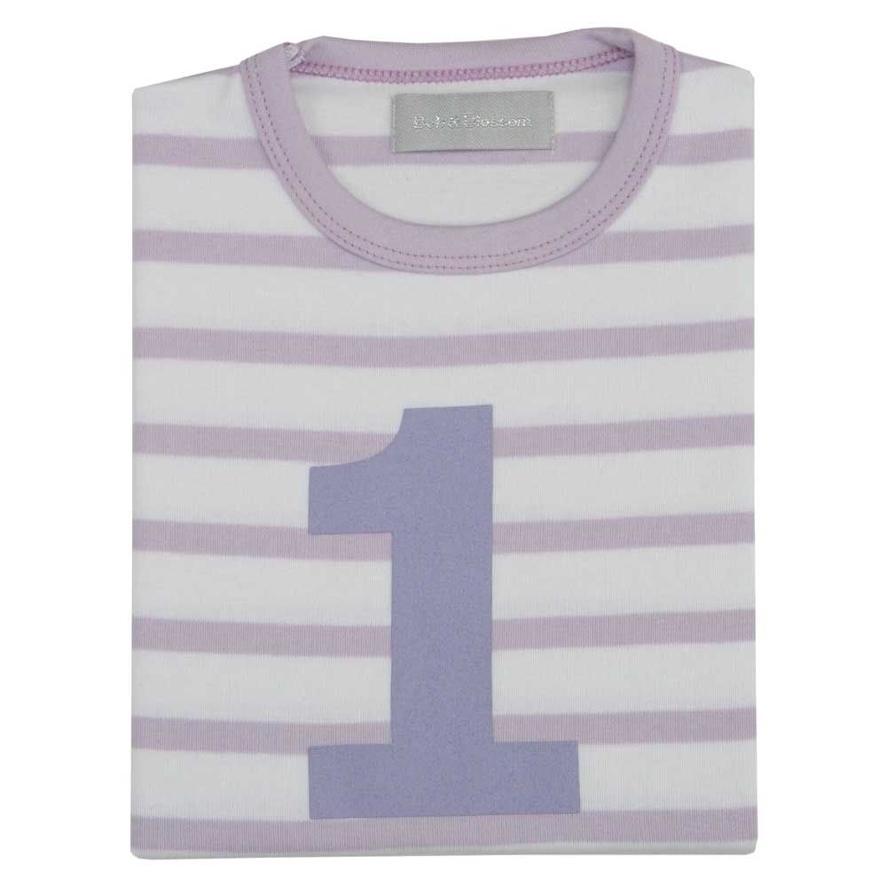 Bob & Blossom - Striped Number Long Sleeved T-Shirt - Purple