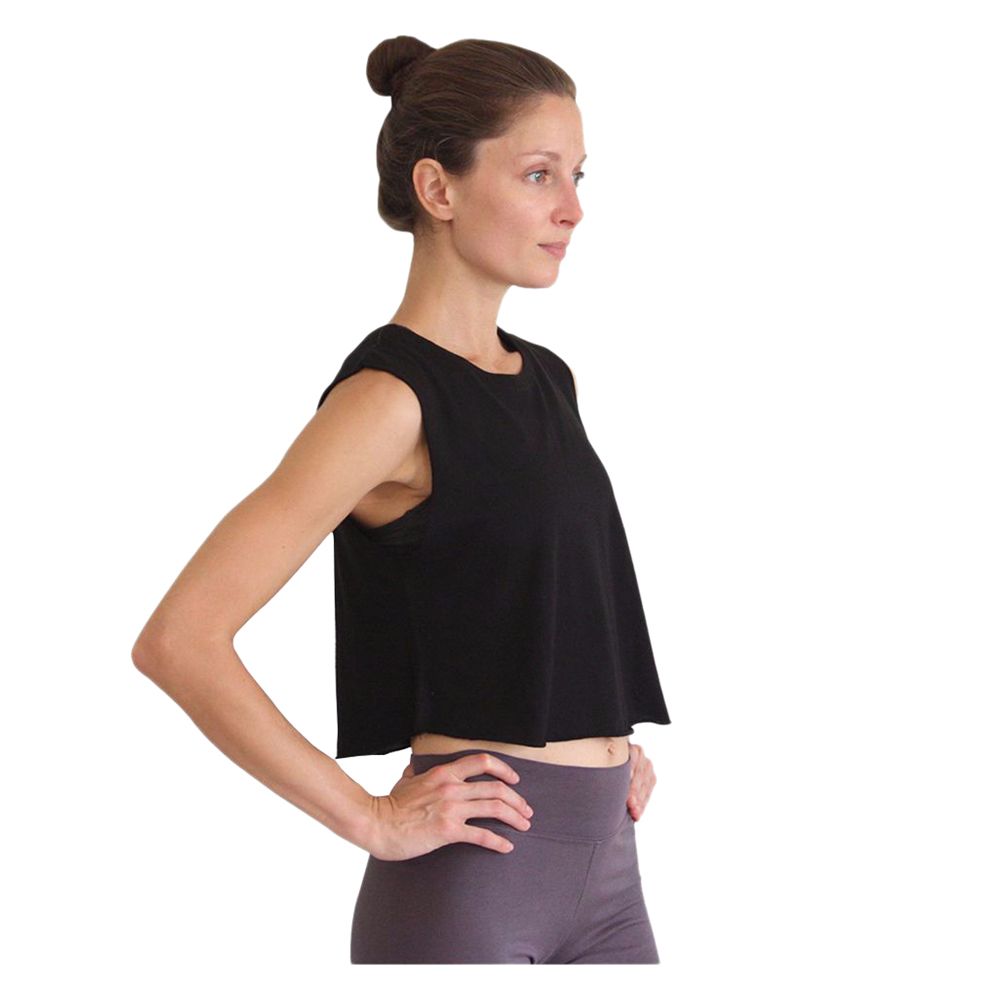 Rumi - Sun Air Cropped Muscle Tank - Black