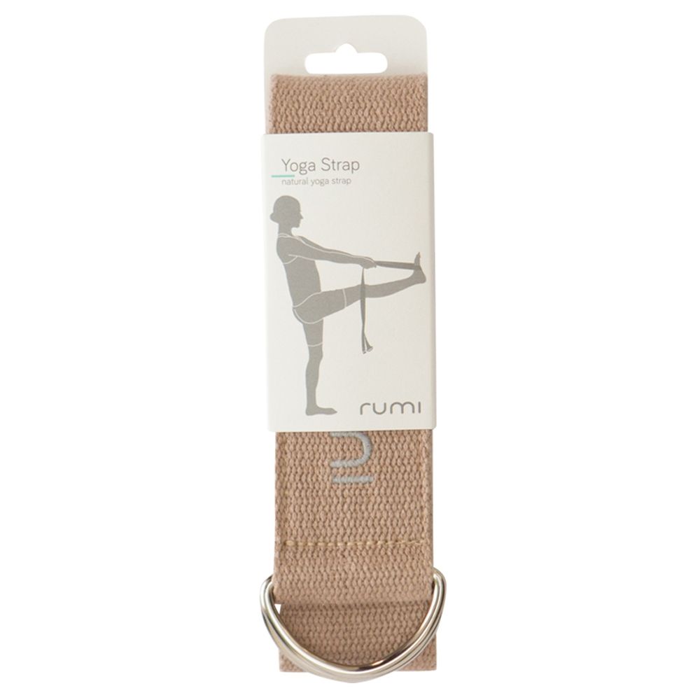 Rumi Earth - D-Ring Cotton Yoga Strap 8" - Fawn