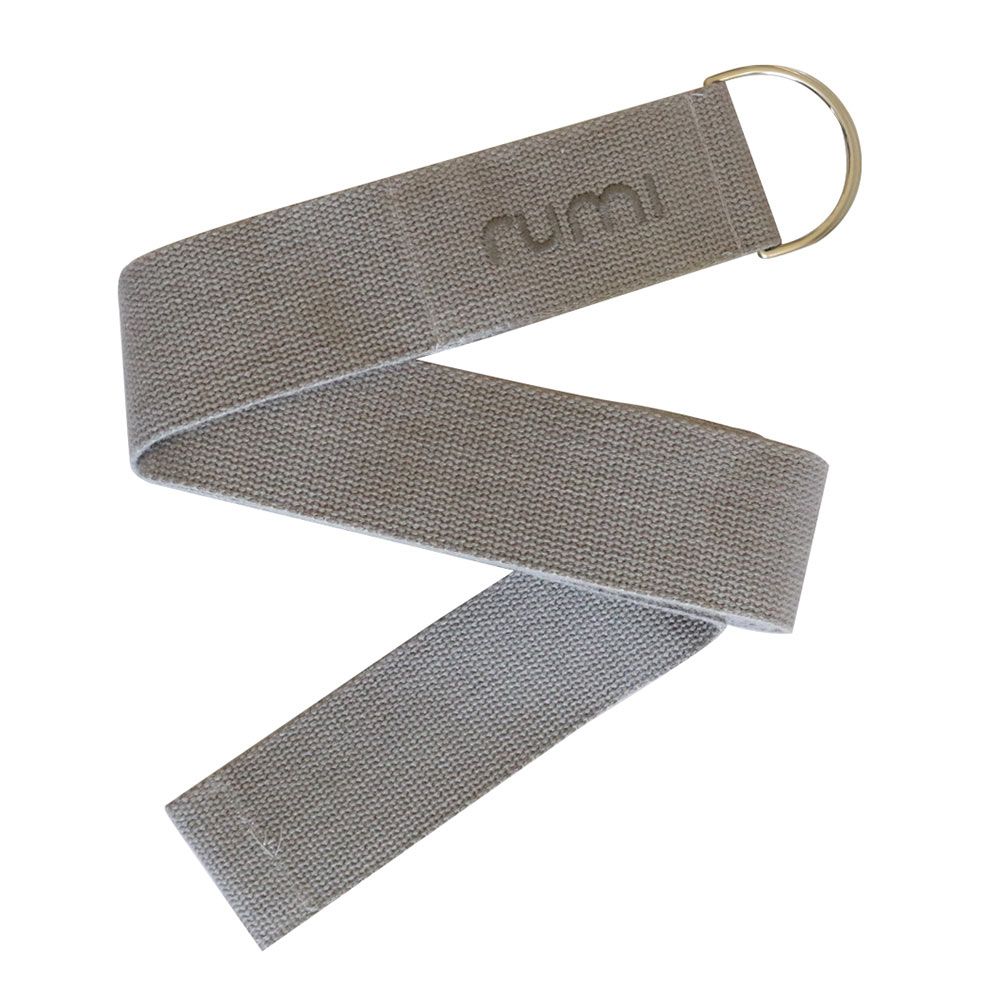 Rumi Earth - D-Ring Cotton Yoga Strap 8" - Stone