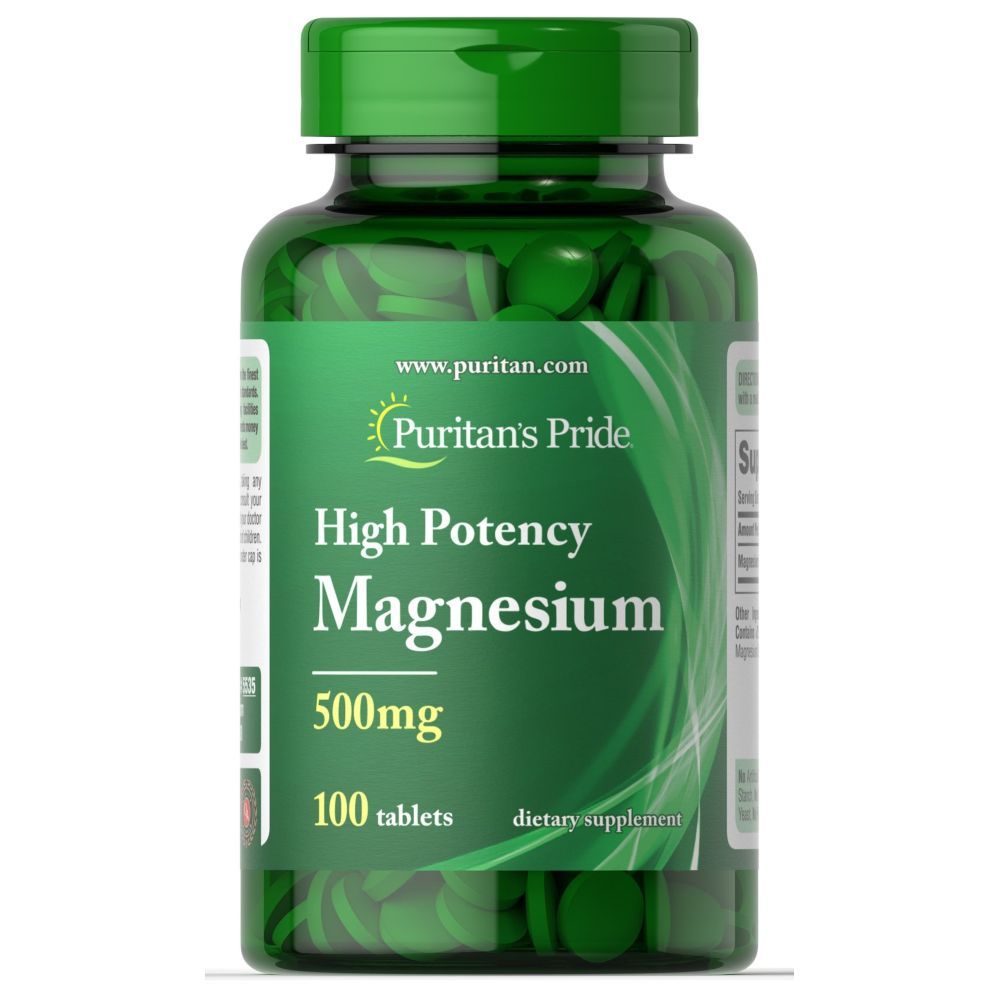 Puritan Pride - Magnesium Oxide Dietary Supplements 500mg - 100 Tablets