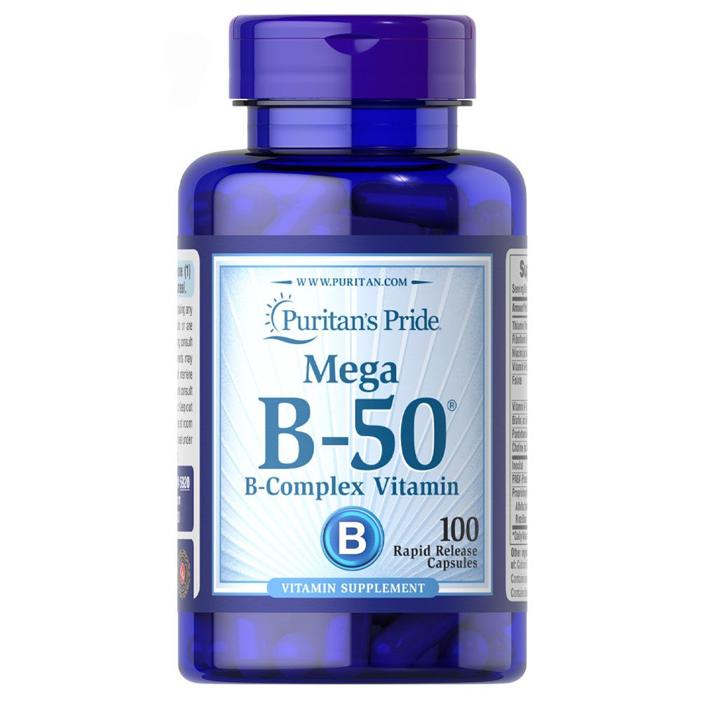 Puritan's Pride - Mega B-50 B-Complex Vitamins - 100 Capsules