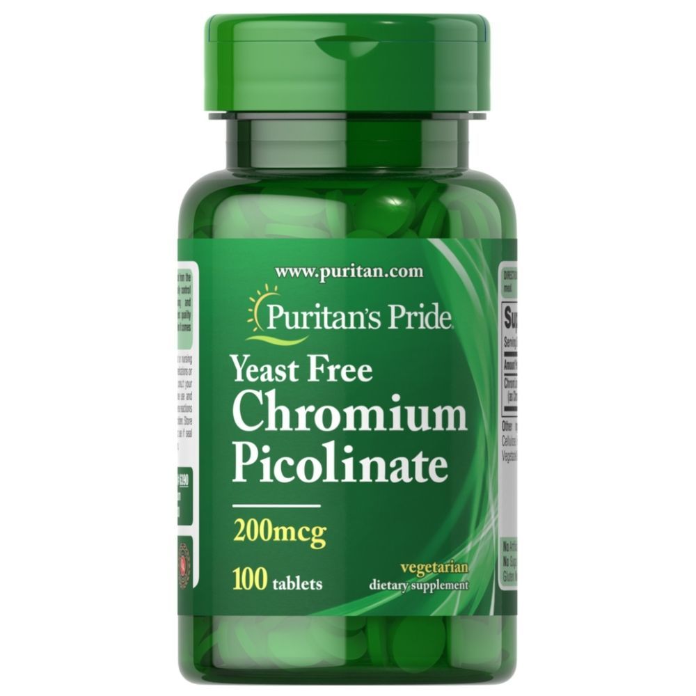 Puritan Pride - Chromium Picolinate 200mcg Dietary Supplements - 100 Tablets