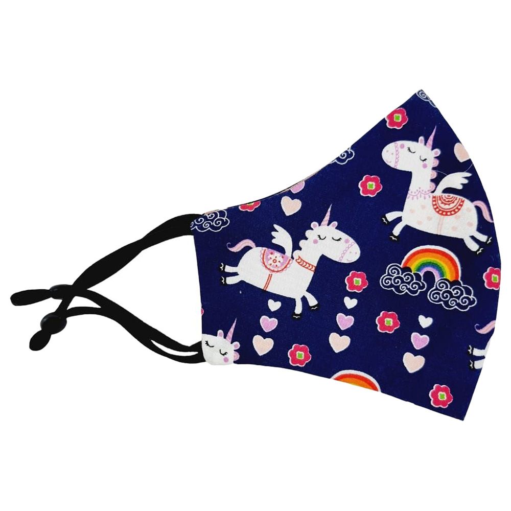 Wild Tribe - Linen Reversible Kids Face Mask - Unicorn & Pink