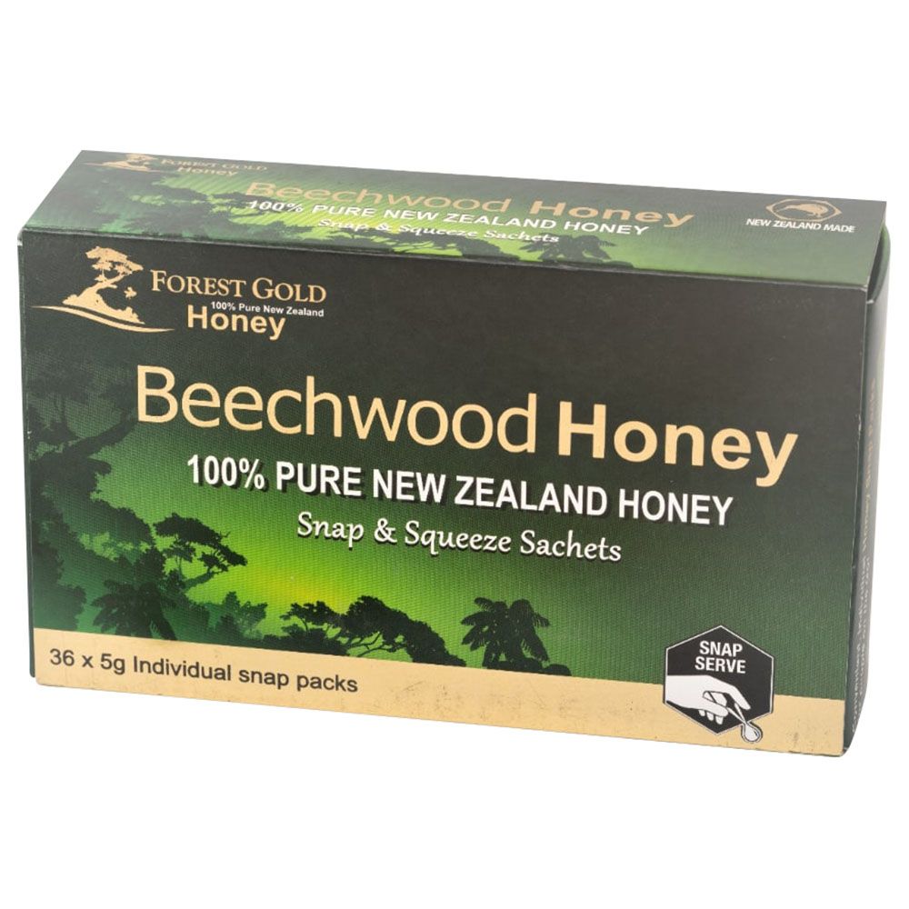 Forest Gold - Beechwood Pure Raw NZ Honey Packs - 180g - 36pcs