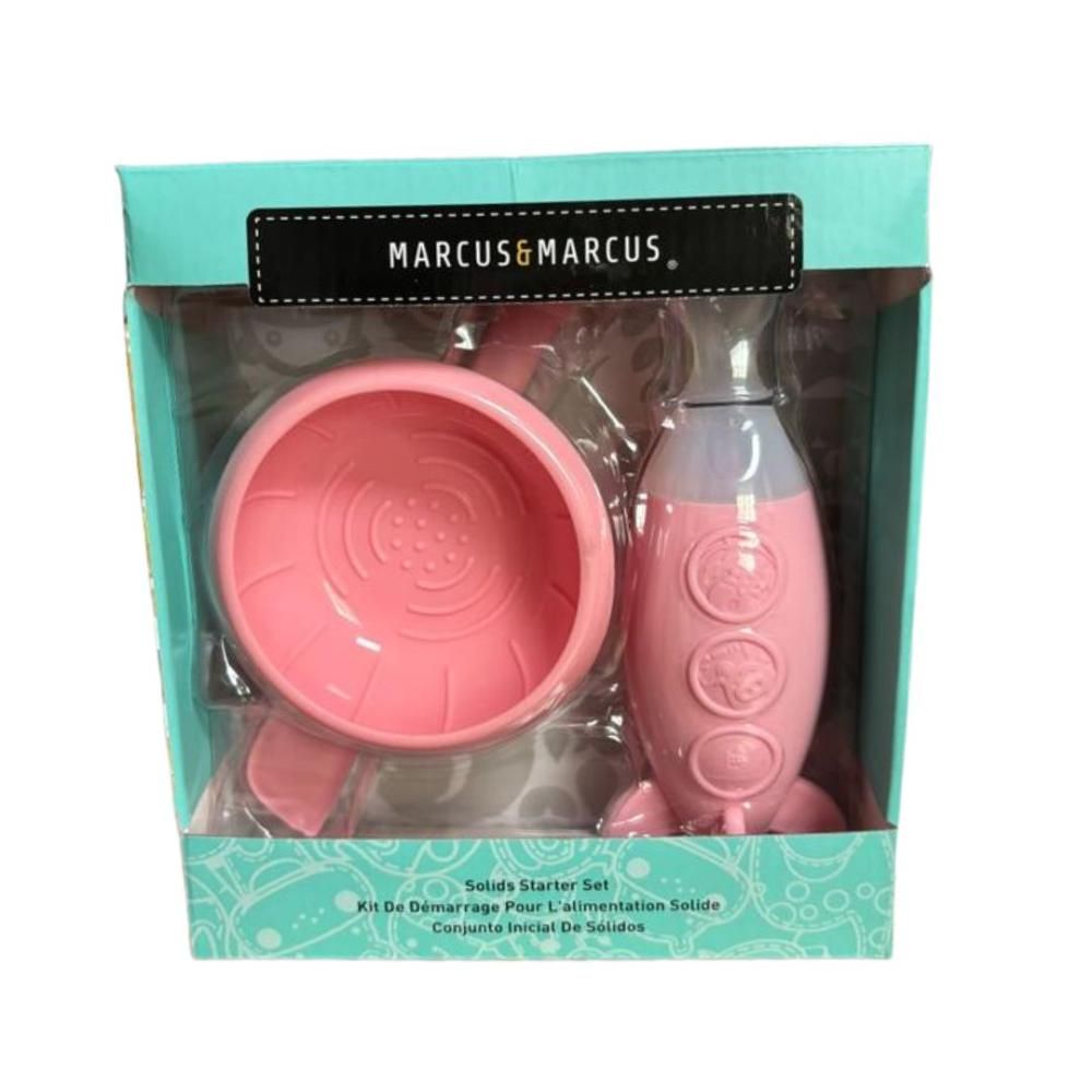 Marcus & Marcus - Silicone Baby First Feeding Set - Pink