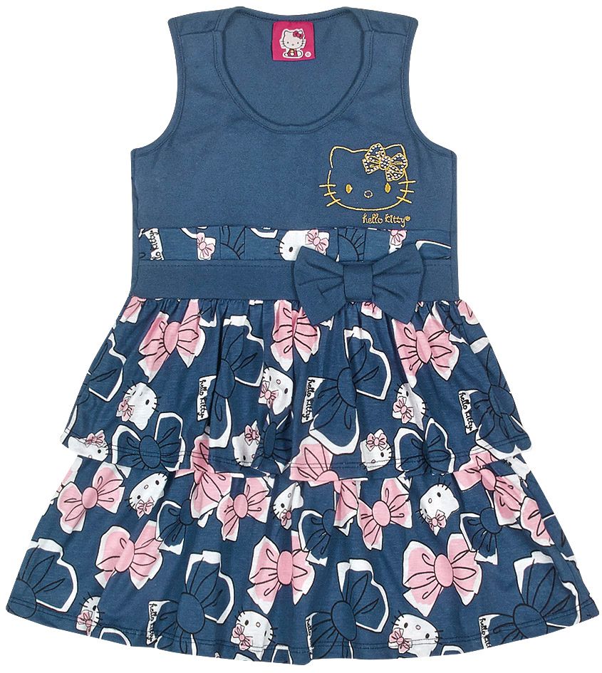 Hello Kitty by Pynkiss Milano - Light Cotton Navy Blue Dress 