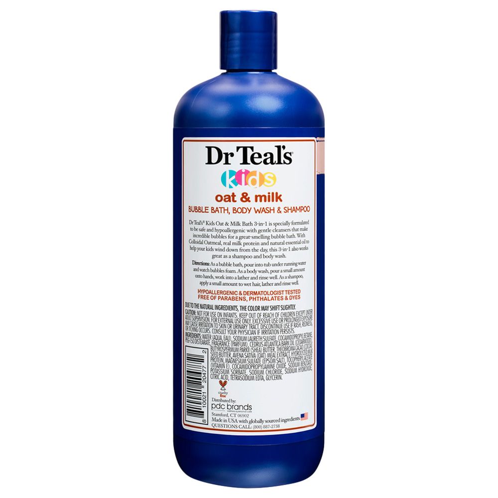 Dr Teal's - Kids Oat & Milk Bubble Bath, Body Wash & Shampoo - 591 ml