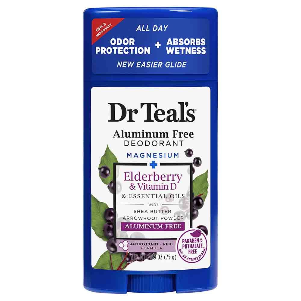 Dr Teal's - Aluminum Free Elderberry & Vitamin D Deodorant 75g