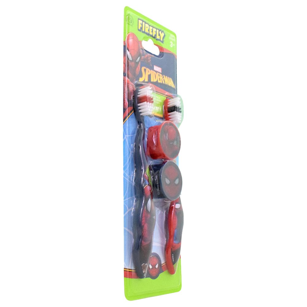 Firefly - Spiderman Toothbrush With Cap - Pack of 2