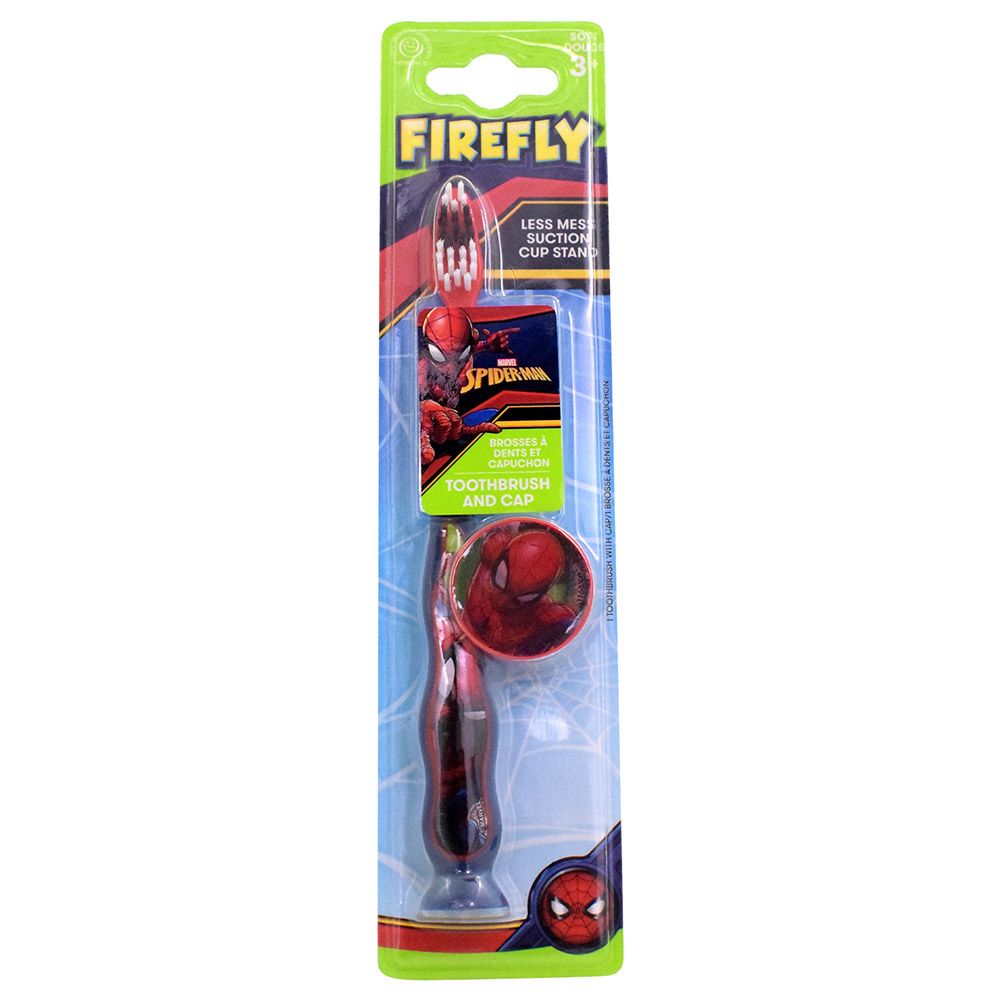 Firefly - Marvel Spider Man Toothbrush With 3D Cap