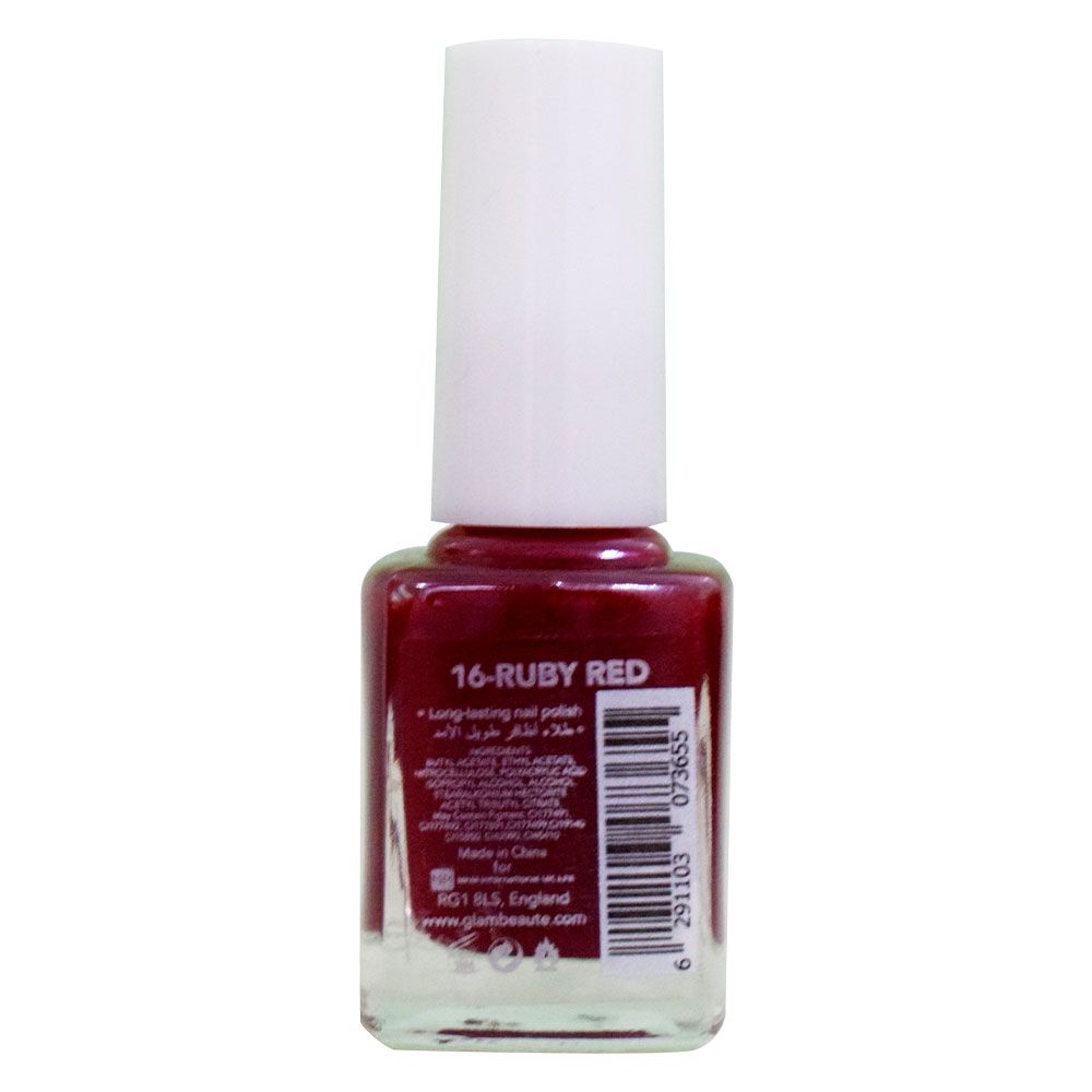 GlamBeaute - Nail Enamel 16 - Ruby Red 13ml