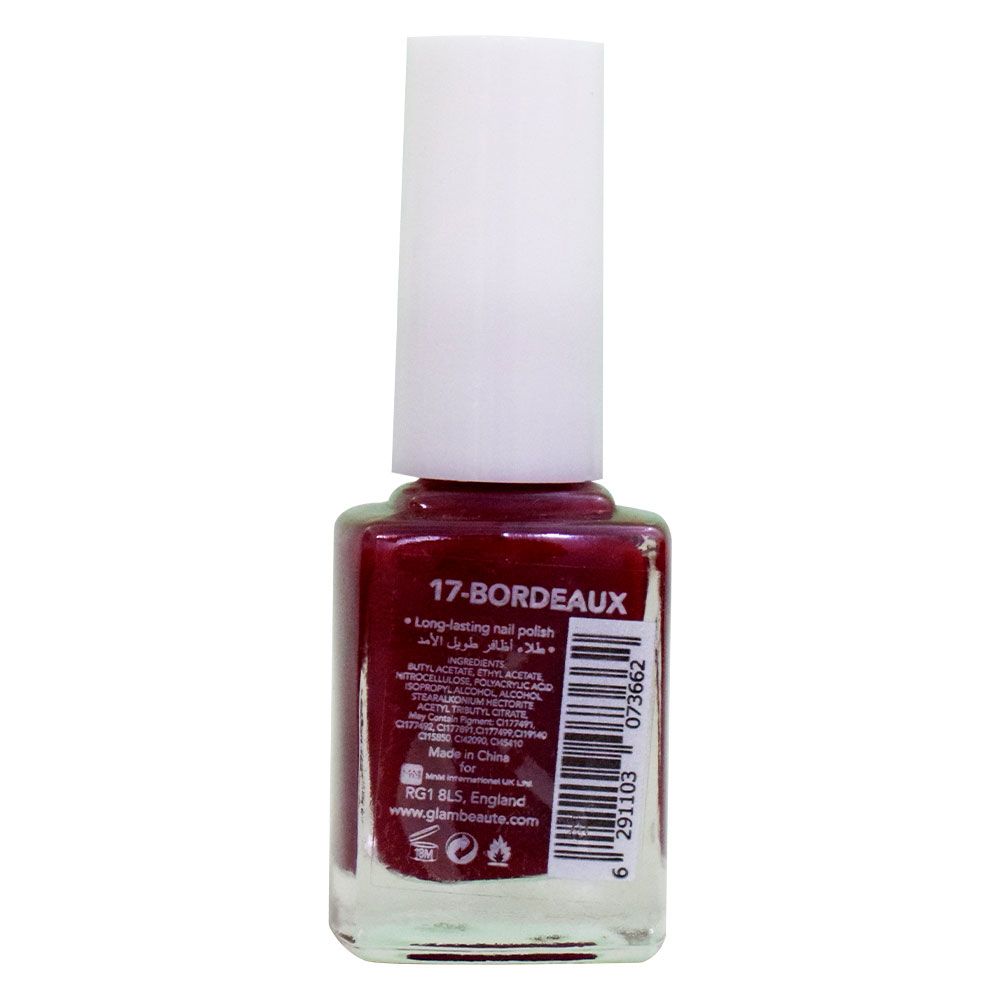 GlamBeaute - Nail Enamel 17 - Bordeaux 13ml