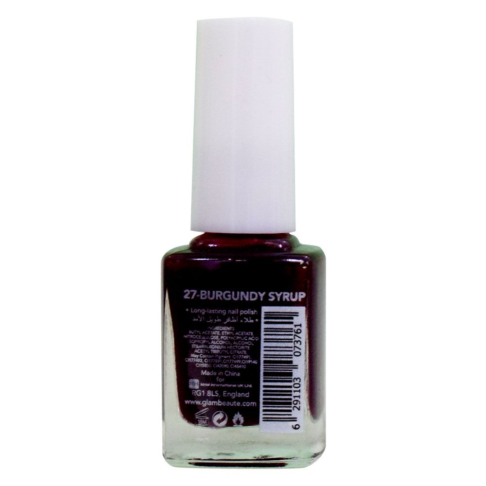 GlamBeaute - Nail Enamel 27 - Burgundy Syrup 13ml